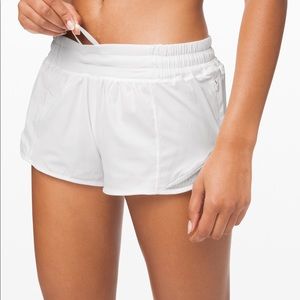 Lululemon white hotty hot shorts